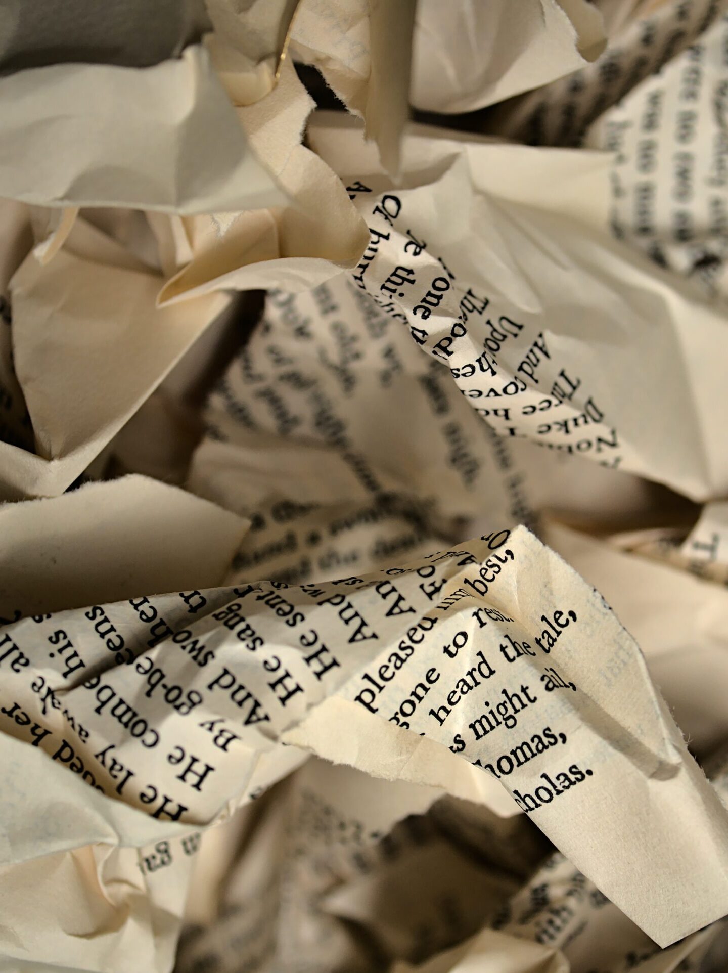 Crumpled Pages from a Book